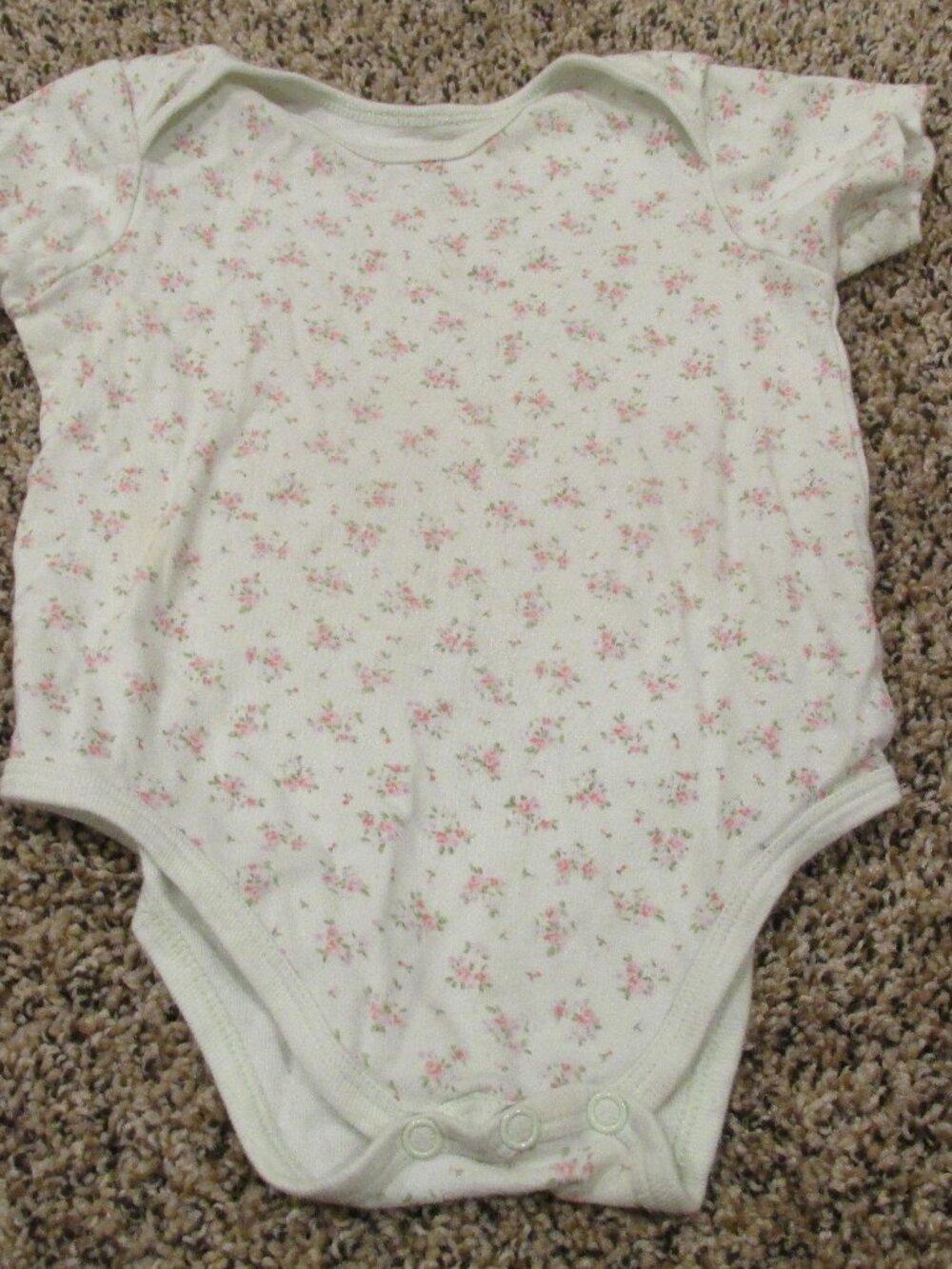 First Impressions Bodysuit Onesie Infant‎ Girls Size 12M Mint Green Pink Floral